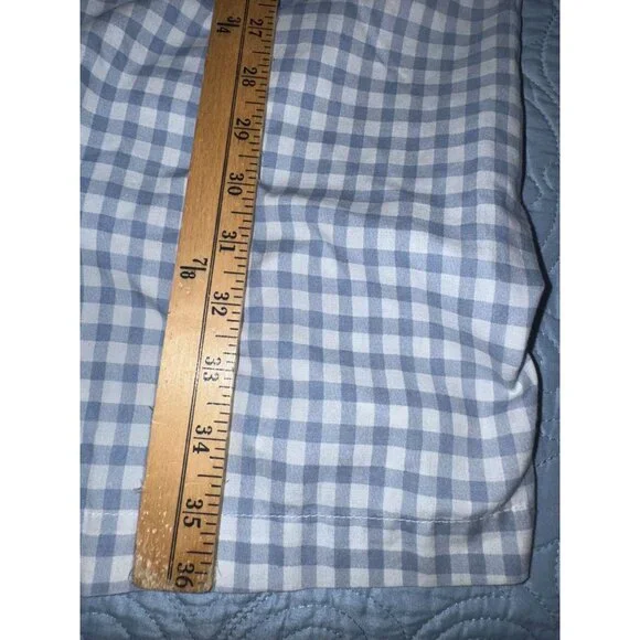 Vintage Kelly Reed Blue Gingham & Polka Dot House Dress With Pockets Size Large - Picture 5 of 8